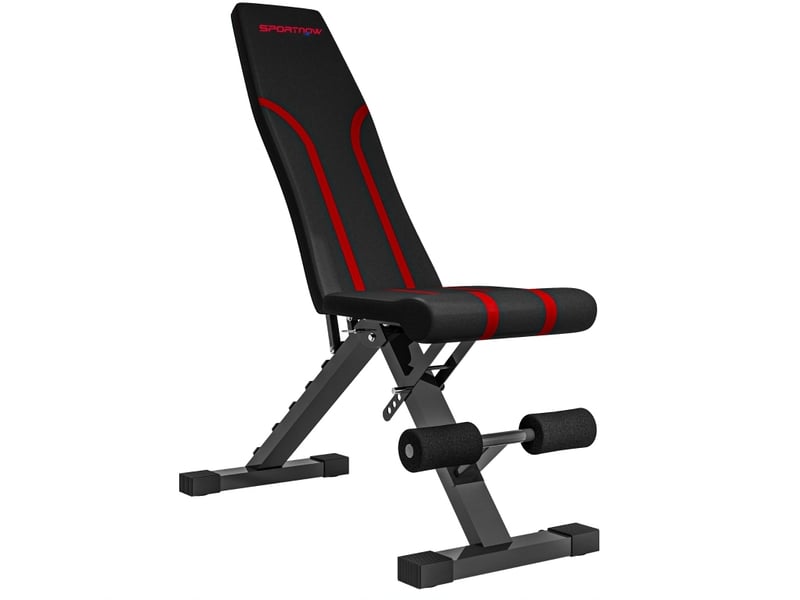 Banc de musculation pliable 82 x 35 x 107 cm noir en acier, dossier et siège réglables, sans montage - Conforama B