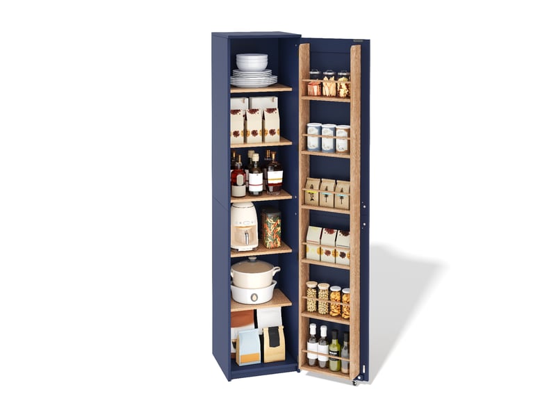  Armoire de cuisine haute, meuble de rangement bleu 40x40x183cm. Sans matelas inclus.  - Conforama A