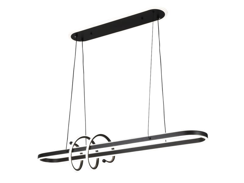  Fabrilamp paper, suspension, moderne, led, 185 w, 16380 lm, 3000-4000-6000 k, noir, 50-110 x 100 x 19 cm 249392009 - Conforama A
