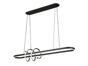 Fabrilamp paper, suspension, moderne, led, 185 w, 16380 lm, 3000-4000-6000 k, noir, 50-110 x 100 x 19 cm