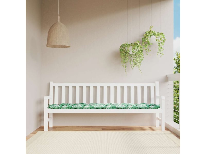  Coussin de banc de jardin, coussin d'assise à motif de feuilles 200 x 50 x 7 cm tissu oxford cf52631  - Conforama B