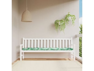 Coussin de banc de jardin, coussin d'assise à motif de feuilles 200 x 50 x 7 cm tissu oxford cf52631