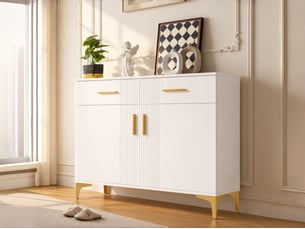 Commode 2 tiroir(s) SEYAKANY coloris blanc largeur 80 cm