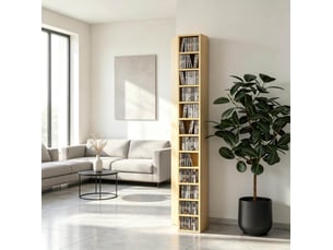 Bibliotheque coloris naturel 12 étagère(s) <strong>DESMIU</strong> <strong></strong> - 21 cm x 175 cm