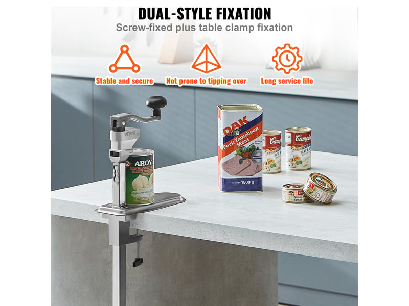  Vevor ouvre-boîte manuel de table robuste canettes 40 cm fixé par vis et pince  - Conforama D