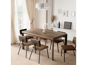 Table à manger extensible faro - 6-10 personnes - rectangulaire - 180x90x76 cm - noyer marron