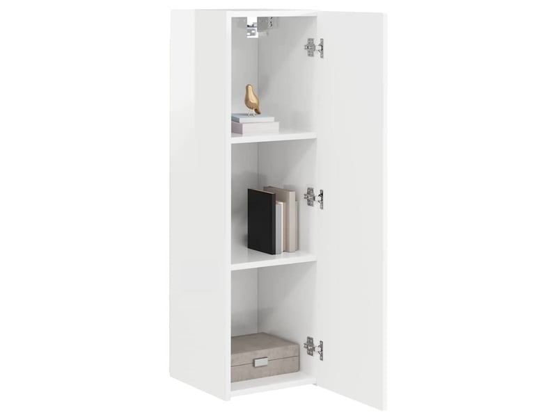  Meuble tv mural - meuble de rangement montage mural blanc brillant 30 x 31 x 100 cm  - Conforama C