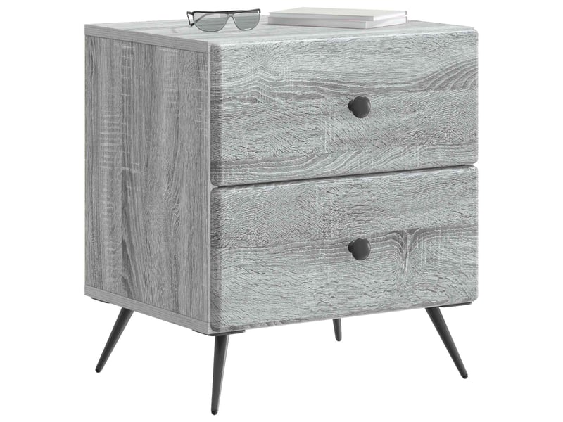 Table de chevet 2 pièces sonoma gris 43 x 34,5 x 47,5 cm - Conforama A