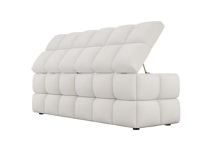 Banc coffre de rangement 120 x 40 x 40 cm avec grand espace de rangement et assise rembourrée, beige écru