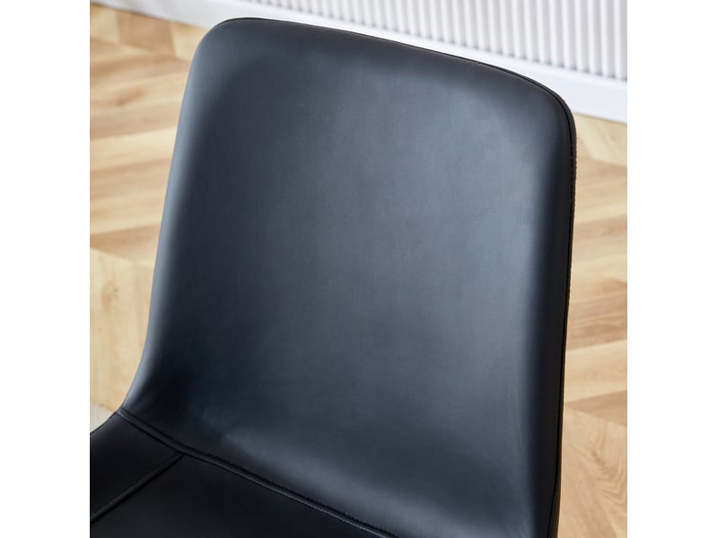  Lot de 4 chaises de salle à manger 42x47x83 cm, chaise cuisine, dossier ergonomique, assise confort, noir, pu+métal  - Conforama D