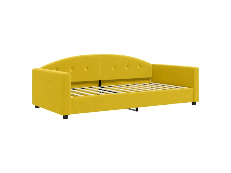  Lit simple- lit adulte -  lit de repos sans matelas jaune 100x200 cm velours  - Conforama A