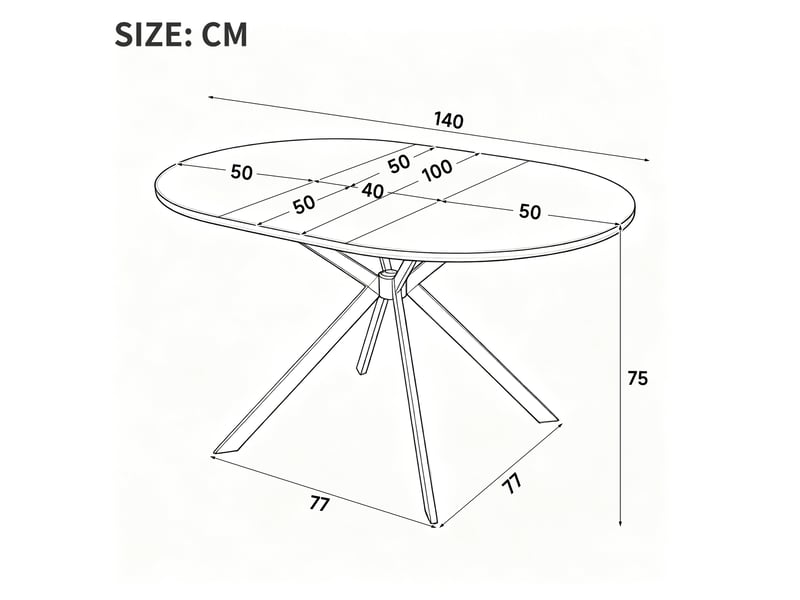  Table de salle à manger extensible pour 4 à 6 personnes avec rallonge, plateau rond ou ovale en mdf, bois clair  - Conforama C