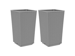 Jardinière - bac à fleurss 2 pcs gris clair 32,5x32,5x57 cm polypropylène