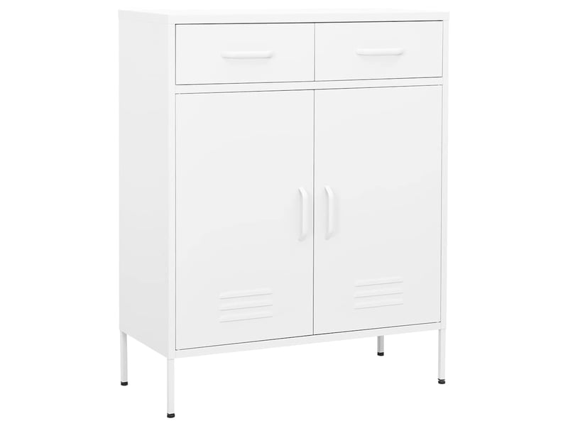  Armoire de rangement, rangement bureau blanc 80x35x101,5 cm acier shl2252  - Conforama B