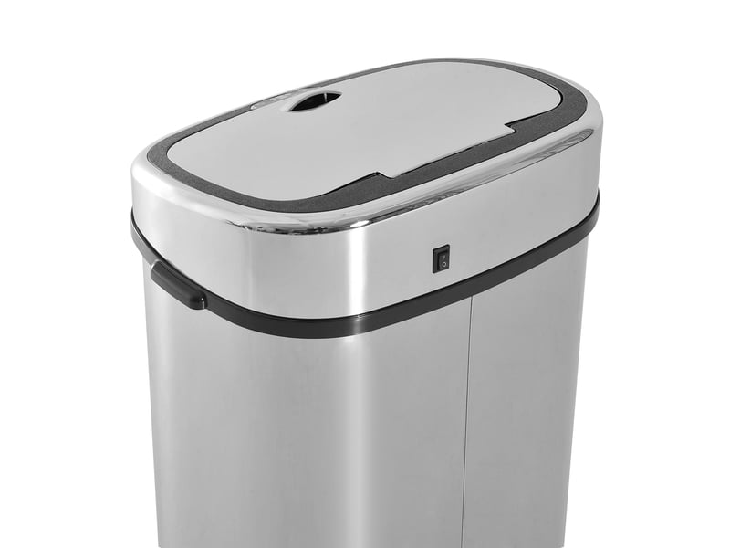  Poubelle à capteur tcqpz 68 l en acier inoxydable argenté 40,5 x 29,5 x 78 cm  - Conforama D