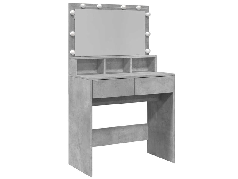  Coiffeuse, table de maquillage avec led gris béton 80x41x134,5 cm  - Conforama A