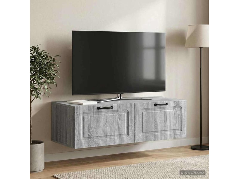  Meuble tv - banc tv - meuble de rangement mural sonoma gris 98 x 41 x 30 cm bois d'ingénierie  - Conforama B