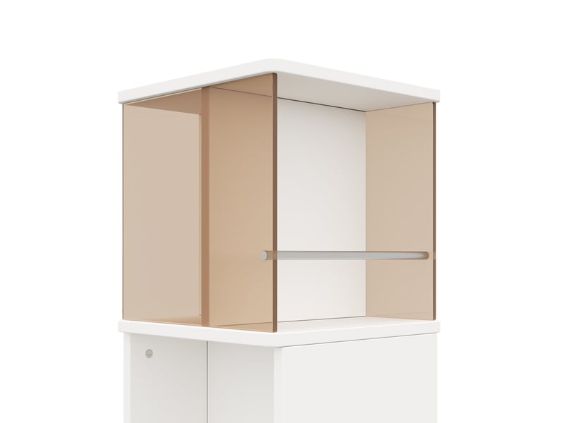  Vitrine rotative 50x50x160 cm avec éclairage led mdf blanc et marron  - Conforama D