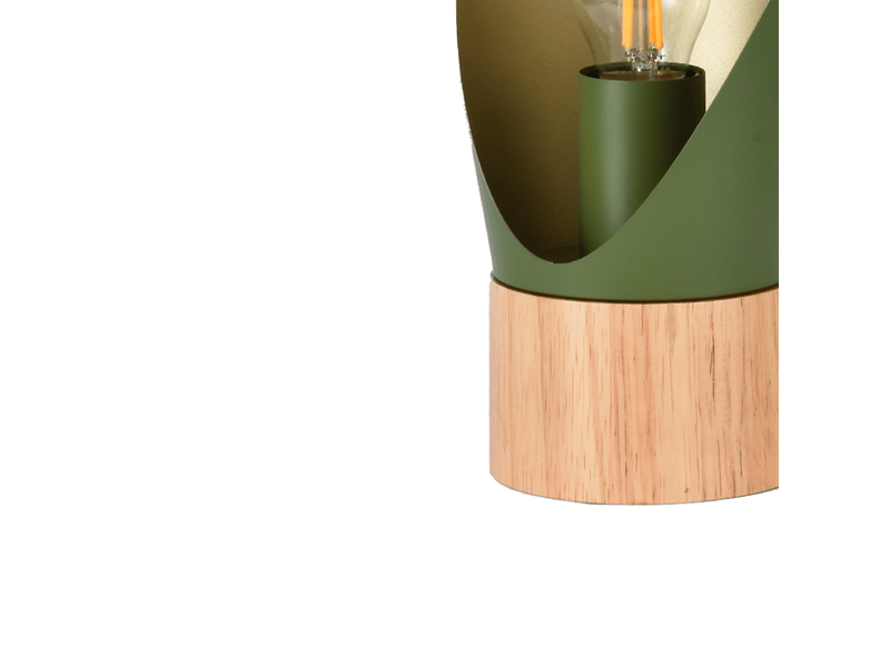  Lampe à poser en métal vert olive et bois h30 cm-spoon Spoon - Conforama C