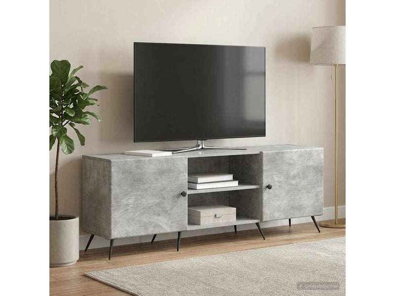  Meuble tv - banc tv - meuble de rangement 150 x 31 x 50 cm gris béton bois d'ingénierie  - Conforama D