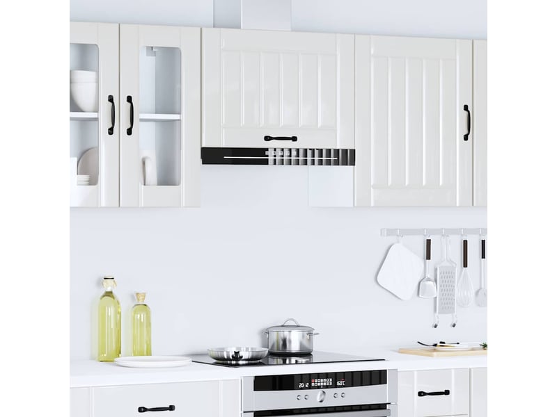  Armoire murale de cuisine lucca blanc brillant bois ingénierie shl5728  - Conforama D
