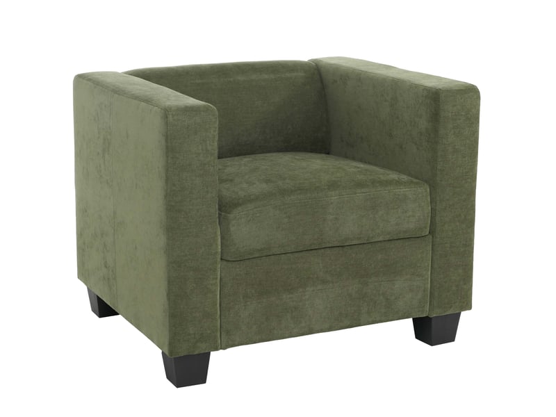  Fauteuil lille, fauteuil de salon, fauteuil rembourréde cocktail, suspension nosag, tissuchenille (260 gm²) - vert  - Conforama A