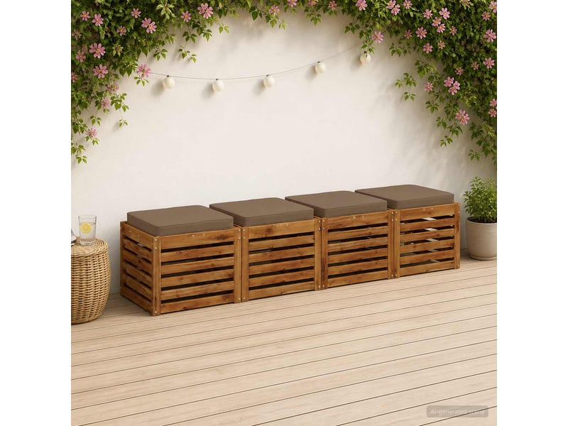 Lot de 4 coussins de siège, coussins d'assise vught 100 % polyester taupe cf60741 - Conforama B