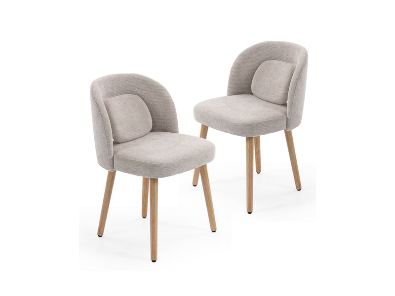  Lot de chaises 2 chaises chaise repas coussin inclus structure en bois revêtement rembourré  - Conforama A