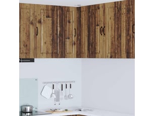 Meuble mural de cuisine, armoire d'angle cuisine porto bois ancien 57x57x80cm