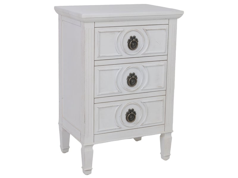  Table de chevet en bois blanc 46x32,5x67 cm h  - Conforama A
