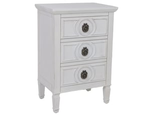 Table de chevet en bois blanc 46x32,5x67 cm h