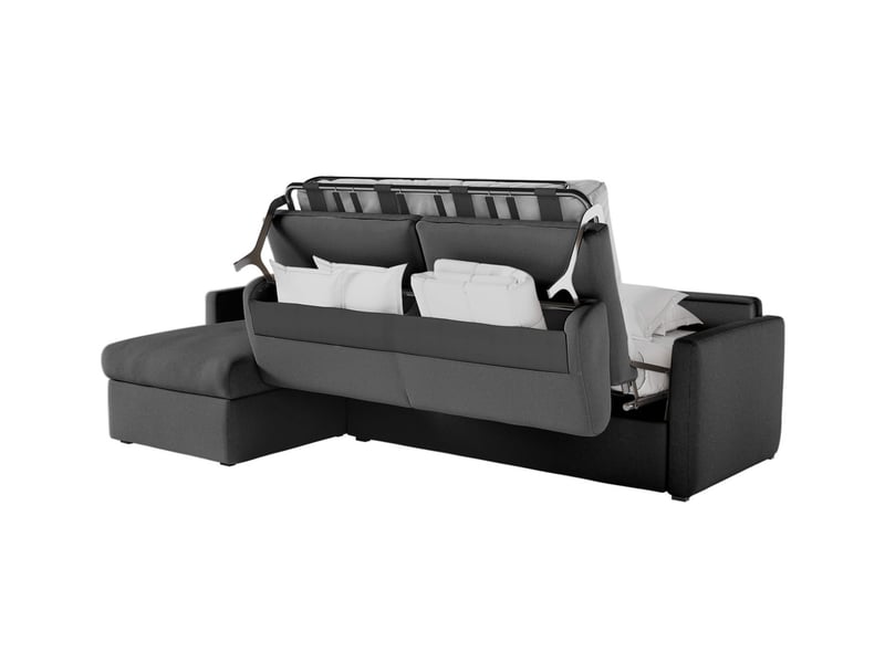 Alice - canapé d'angle réversible convertible système couchage express 4 places en tissu - Conforama C