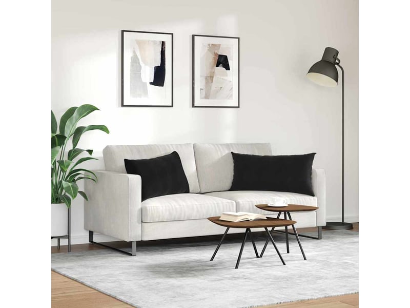  Lot de 2 coussins de canapé, coussins décoratifs noir 80 x 40 cm cf59142  - Conforama D