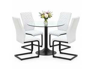 Ensemble table rond(e) 0 banc(s) 4 chaise(s) 0 tabouret(s) inclu(s) STILVORA  