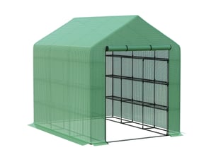 Serre 244x180x210 cm 8 niveaux métal vert