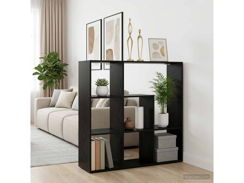  Bibliothèque, armoire à livres 102 x 29 x 103,5 cm bois d'ingénierie chêne noir shl759  - Conforama D