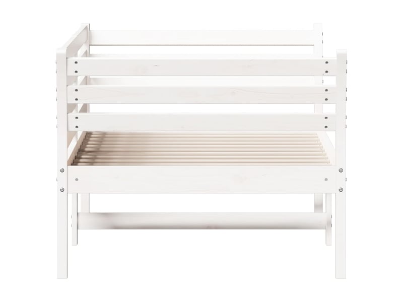  Lit simple- lit adulte -  lit de jour sans matelas blanc 100x200 cm bois de pin massif  - Conforama D
