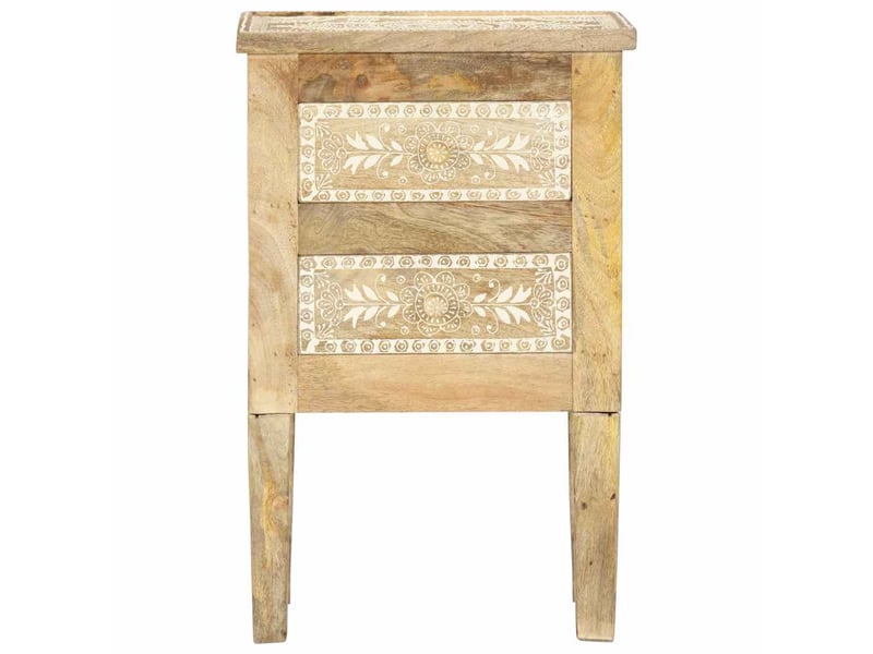 Table de chevet - cabinet de chevet - table de nuit peinte à la main 40x30x60 cm bois de manguier - Conforama B