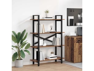 Étagère 4 niveaux, étagère de rangement 100 x 33,5 x 140 cm bois d'ingénierie shl7950