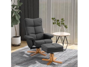 Fauteuil relax manuel  <strong>FLORAGRACE</strong> Simili noir