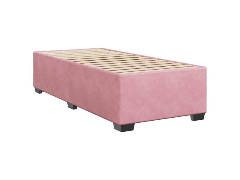  Lit simple- lit adulte -  cadre de lit sans matelas rose 100x200 cm velours  - Conforama B