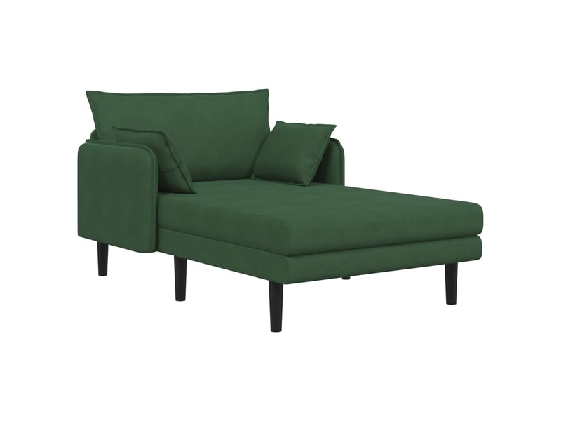 Vidaxl grande méridienne vert foncé tissu en velours côtelé - Conforama A