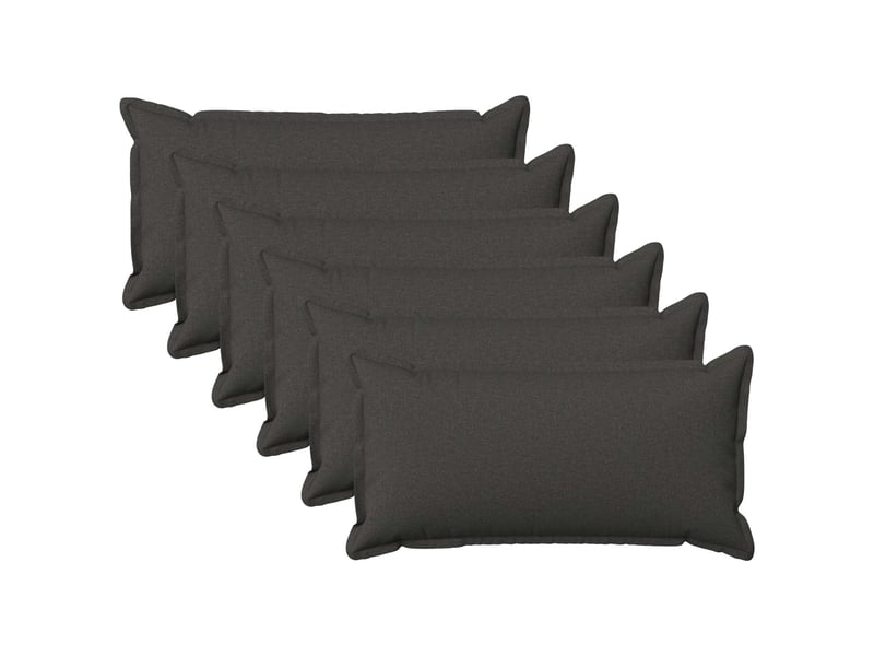  Lot de 6 coussins, coussins décoratifs houten gris foncé lin synthétique cf56548  - Conforama B