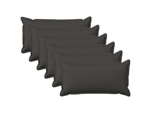 Lot de 6 coussins, coussins décoratifs houten gris foncé lin synthétique cf56548