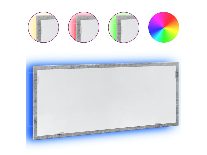 Miroir de salle de bain, miroir de toilette à led sonoma gris bois d'ingénierie cf62519 - Conforama A