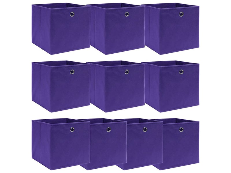  Boîtes de rangement 10 pcs violet 32x32x32 cm tissu  - Conforama B