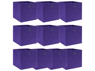 Boîtes de rangement 10 pcs violet 32x32x32 cm tissu