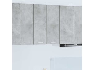 Meuble de rangement, armoire suspendue 2 pcs gris béton et blanc bois d'ingénierie shl1042
