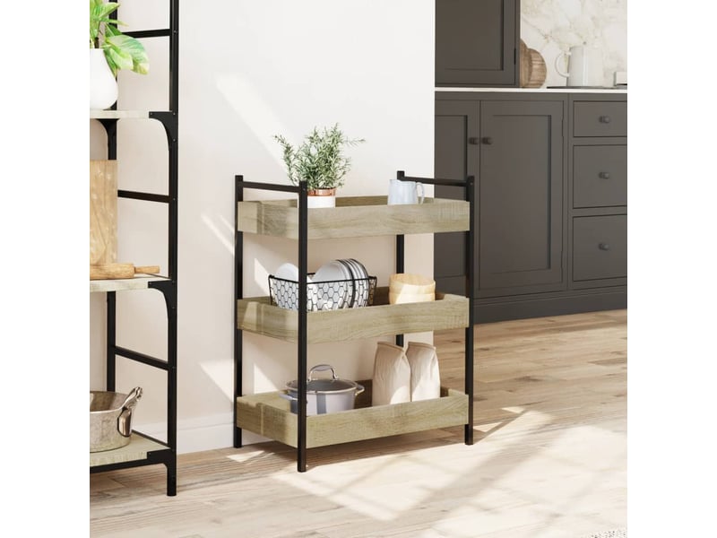 Desserte de cuisine, chariot de rangement chêne sonoma 50x30x70 cm bois d'ingénierie  - Conforama C