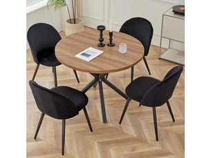 Lot de 4 chaise de salle à manger en velours chaise de salon coussins doux en velours assise(noir)